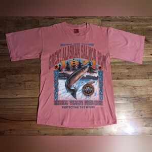 Vintage Great Alaskan Salmon Run t-shirt National Wildlife Federation